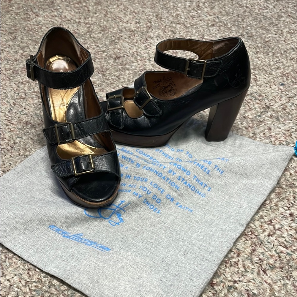 John fluevog take it easy buckle heels